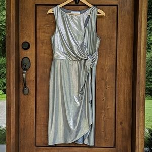 Superfoxx Metallic Silver Side Knot Dress